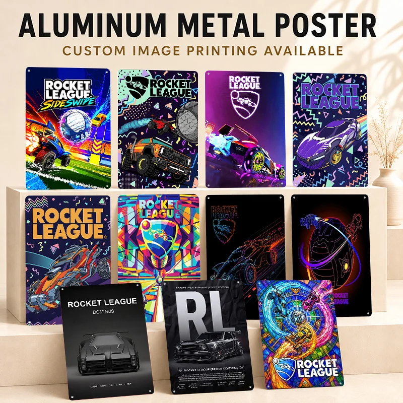 Rocket League 2 Aluminum Posters Personalized Metal Tin Sign Dark Adventure Graphic Wall Art Perfect For Arcade Room And Players