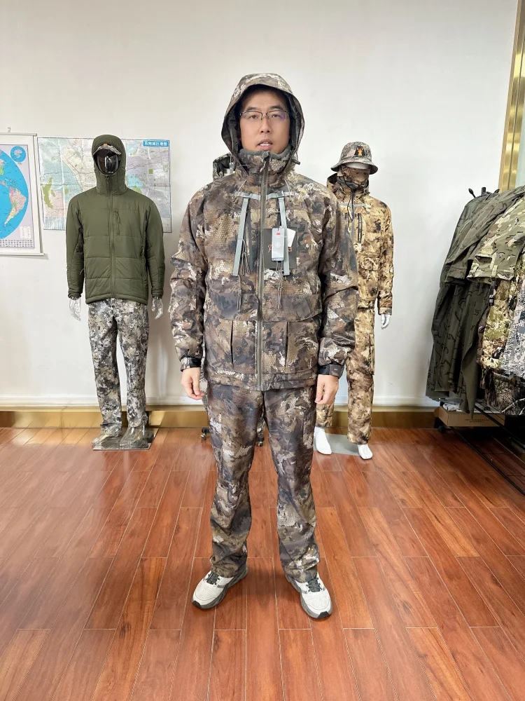 Herren Winter Tarnmuster Hudson Wasserdichte Jacke Isolierte Angeljacke Jagdjacke Outdoor Camo Thermoschutz – Detail 1
