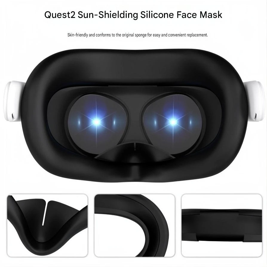 Compatible With Meta/oculus Quest 2 Silicone Eye Mask, Light-blocking, Sweat-proof Protective Case, Face Mask