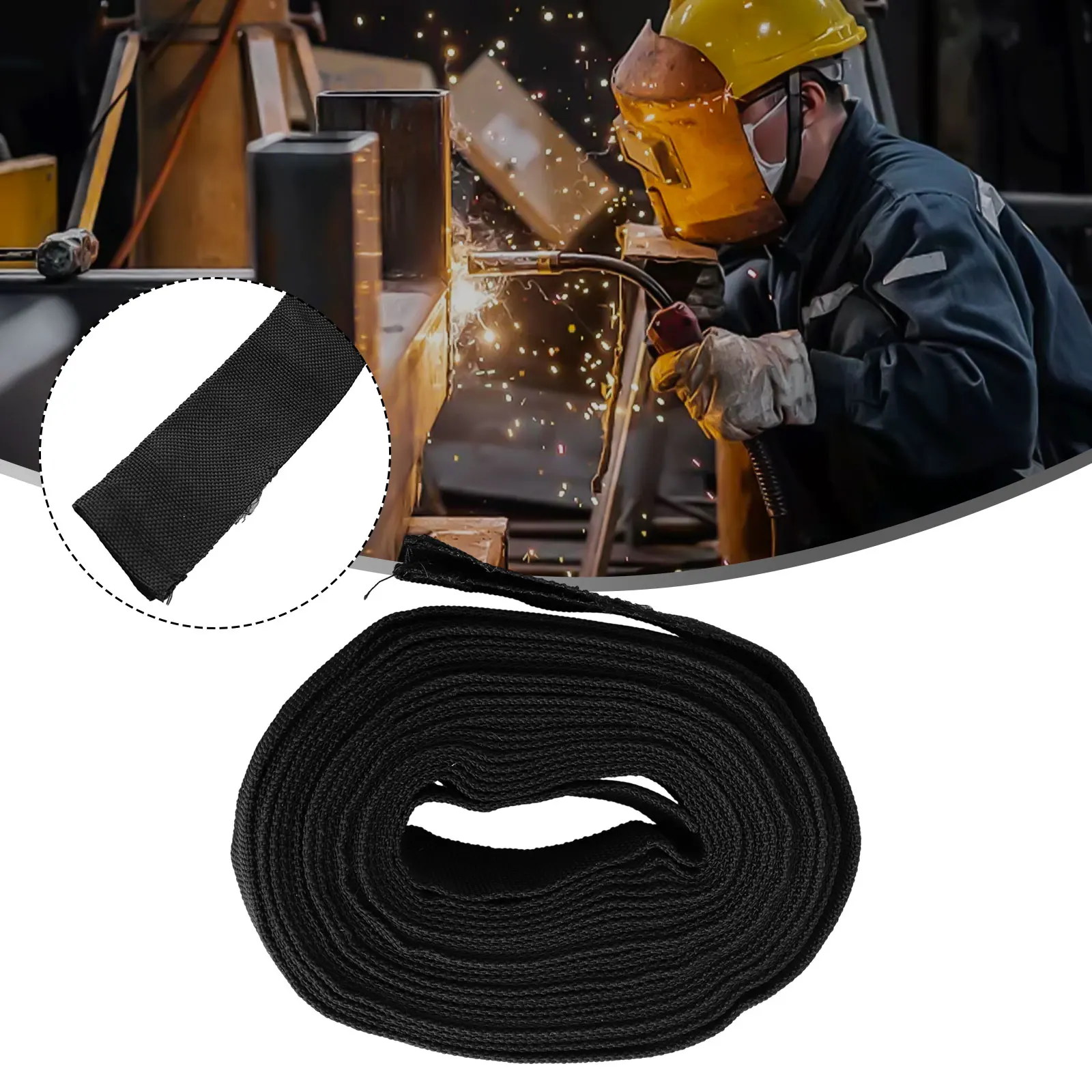 

Sheathed Cable Cover Heavy duty 25FT Nylon Protective Sleeve Cover for Mig/Stick Welding Cables/Hydraulic Hoses