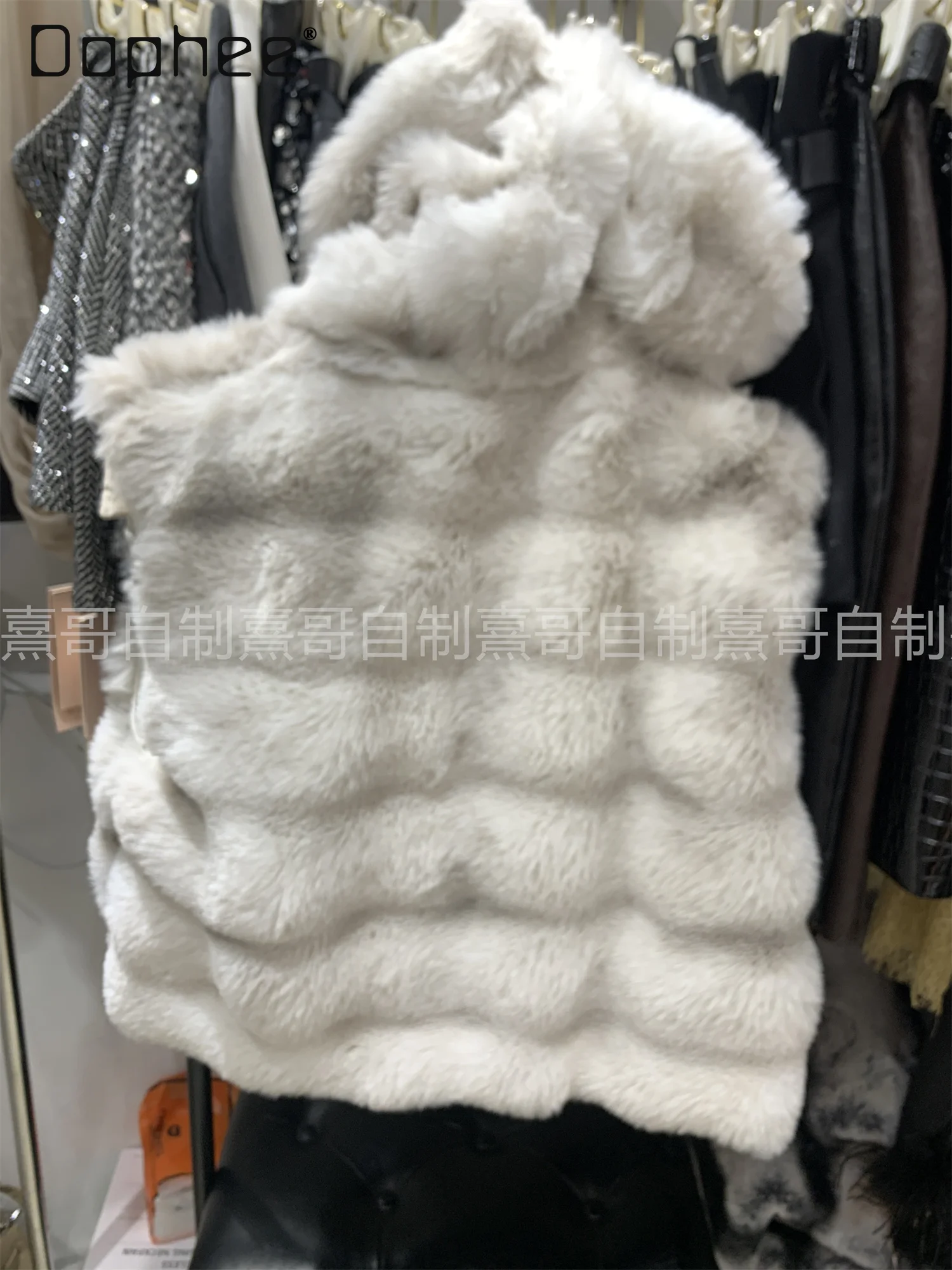 Autumn Winter New Korean Fashion Versatile Slim Sleeveless Hooded Vest Eco-Friendly Fur Coat Women Trendy Warm Faux Fur Vest