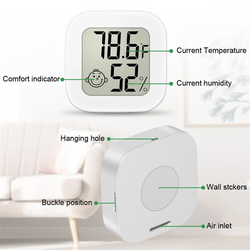 1PC Mini Digital Thermometer Hygrometer Room LCD Display Temperature Humidity Gauge Monitor Indoor Cellar Fahrenheit Centigrade