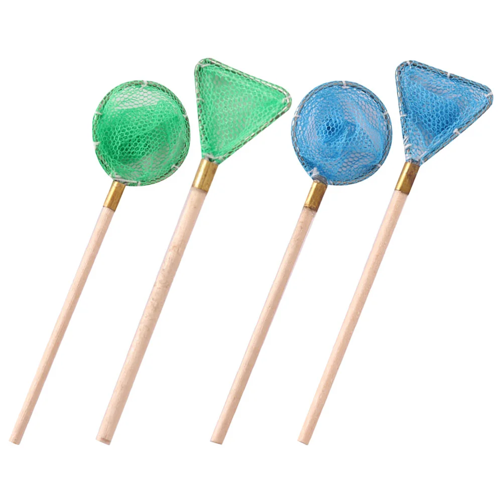 4 Pcs Aquarium Decor Miniature Fishing Net Fishnets House Ornament Figurines Toys
