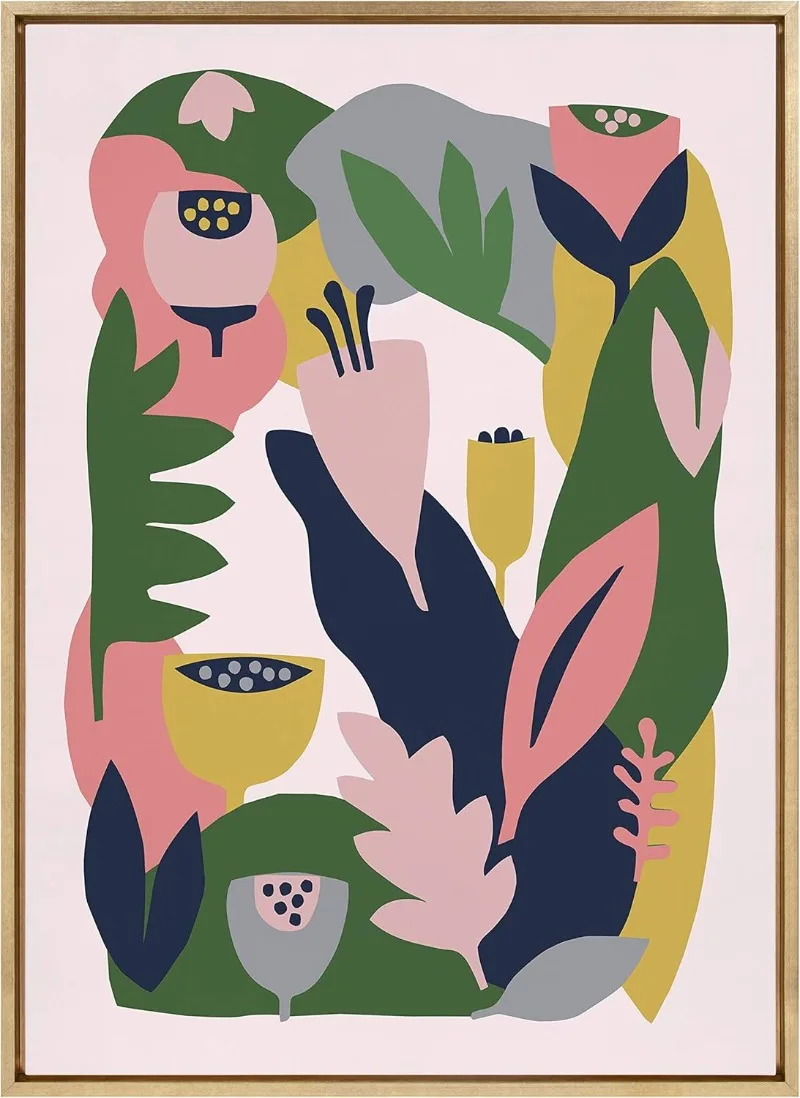 

Garden Framed Canvas Wall Art by Myriam Van Neste, 28x38 Gold, Nature-Inspired Wall Decor
