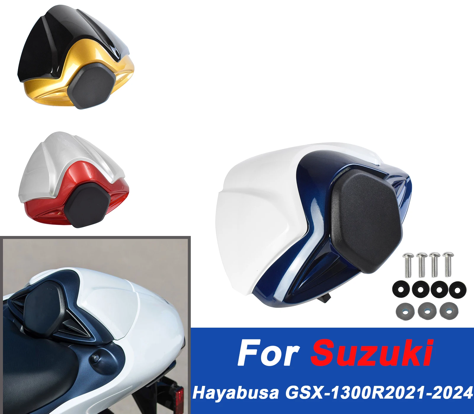 

Для Suzuki Hayabusa GSX1300R 2021-2024 хвостовая крышка-обтекатель сиденья пассажира, высококачественный АБС-пластик, аксессуары для мотоциклов