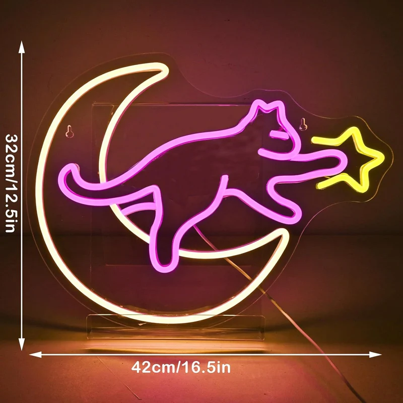 Cat Neon Signs LED Animal Neon Lights Art Wall Decorative Lights For  Room Birthday Gifts Birthday Restaurant Food Shop