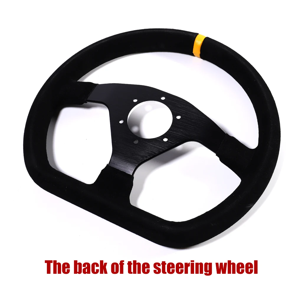 320mm Flat Steering Wheel Suede Frame Aluminum Racing Drift Pc Game Universal Steering Wheel Control