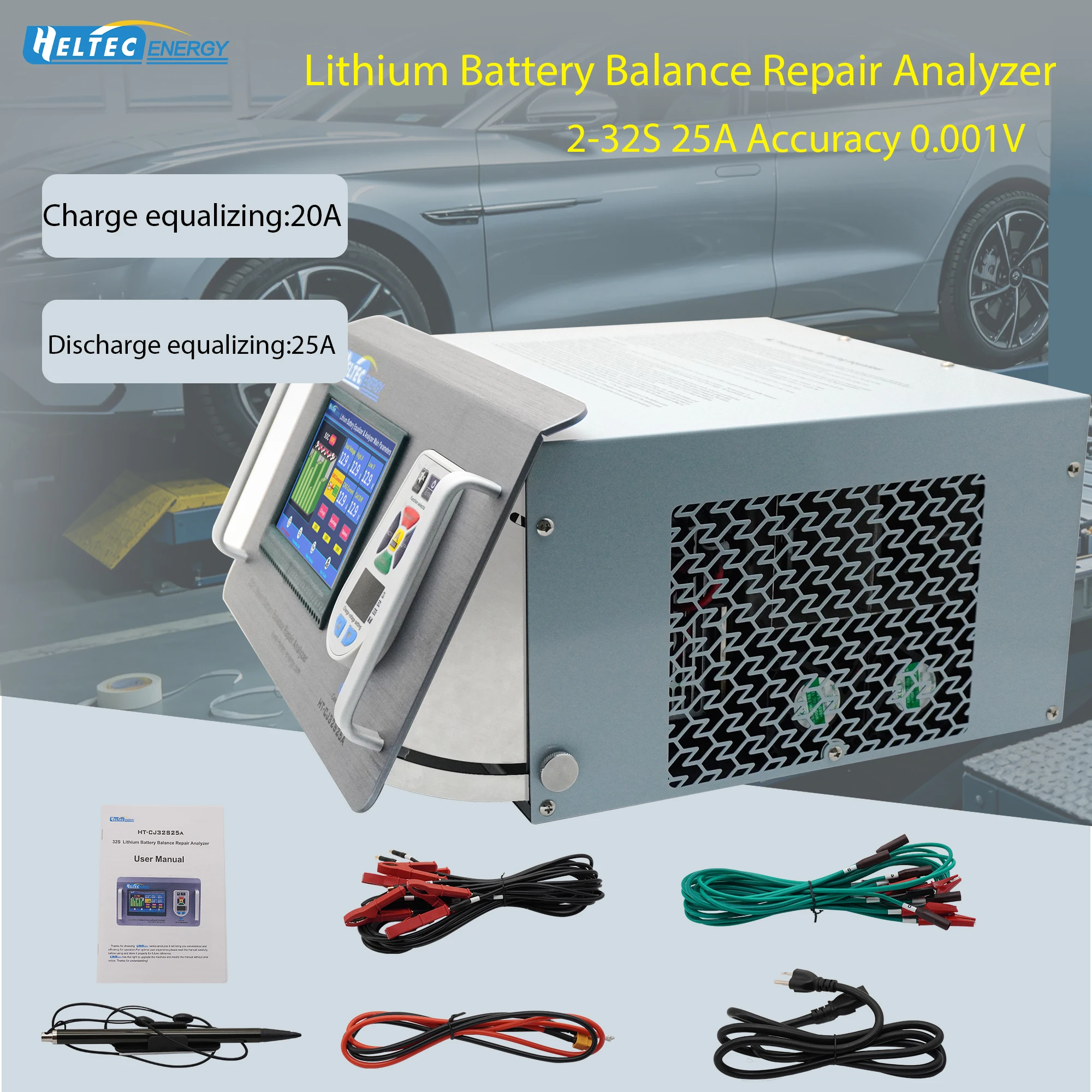 Égaliseur de tension de batterie 32S 25A pour véhicules électriques/voitures, avec fonction de charge/décharge et Wi-Fi