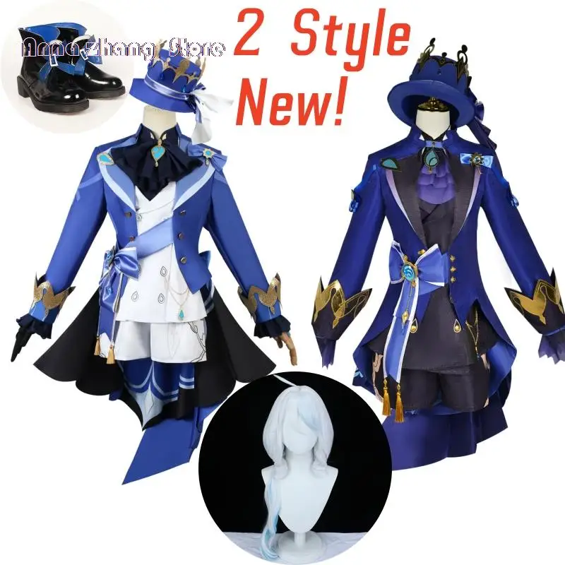 

Fontaine Furina Focalors Cosplay Costume Genshin Furina Costume Impact Furina Cosplay Costume Dress Hat Uniform Focalors Wig