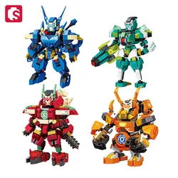 SEMBO Chiese Stijl Mecha Assemblage Bouwstenen Robot Model Bricks Collectible Ornamenten Kinderen Speelgoed voor Jongens DIY Vakantie Cadeau