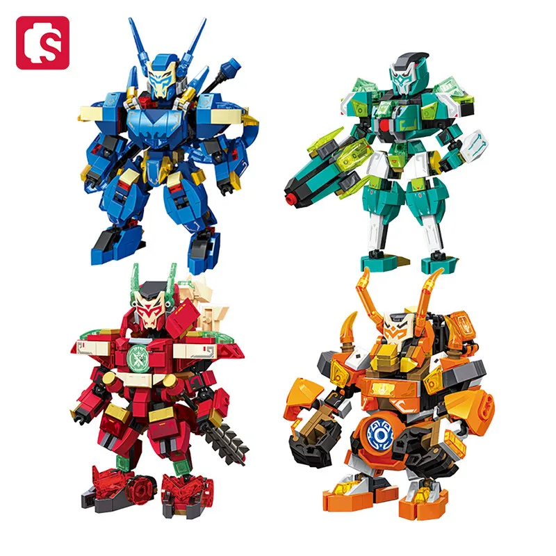 SEMBO Chiese-Style Mecha Assemblage Building Blocks Robot Model Bricks Collectible Ornaments Kids Toys for Boys DIY Holiday Gift