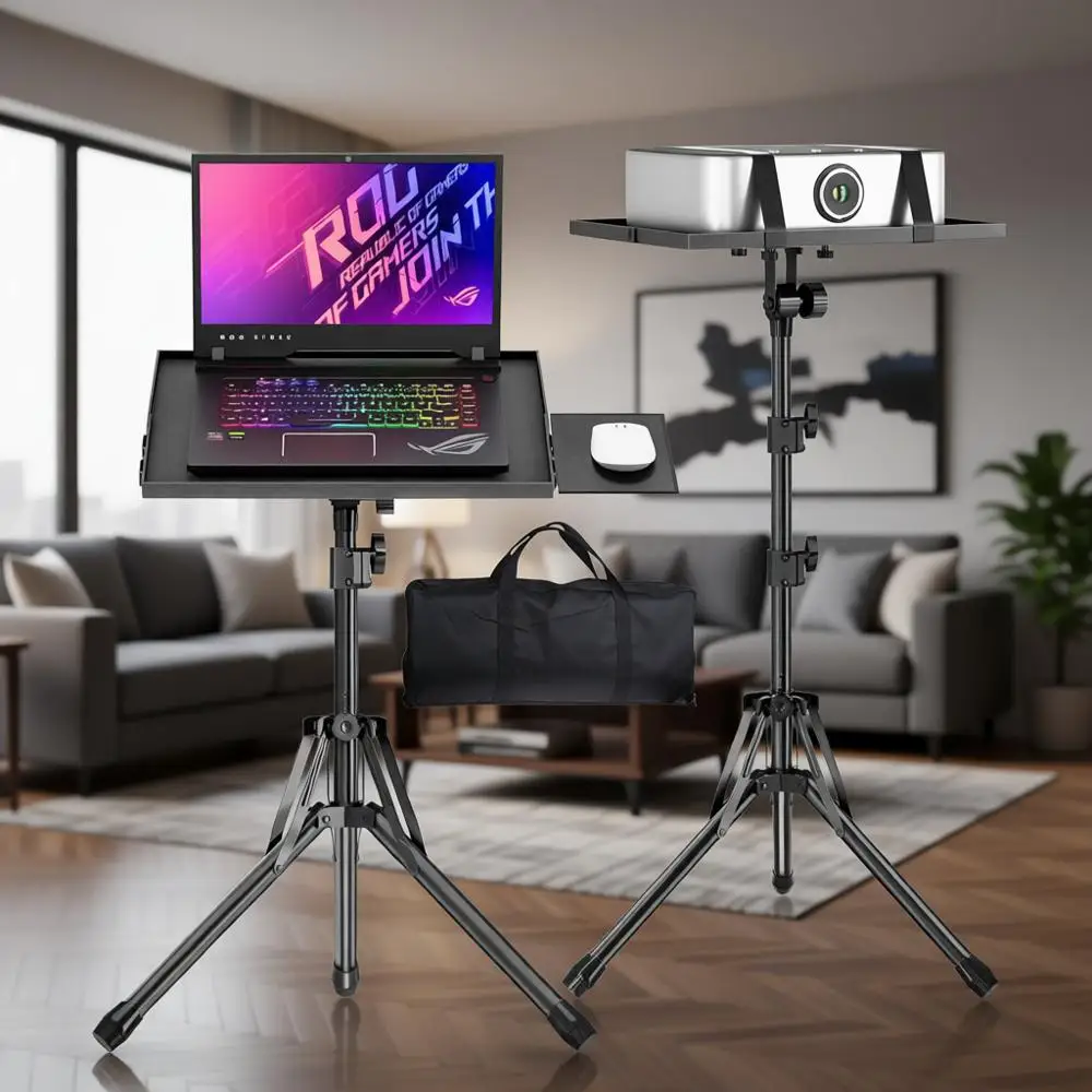 

Adjustable Height Laptop & Projector Tripod Stand, 26-56 Inch, with Mouse Tray and Carry Bag, Ideal for Office, Home, Stage, DJ