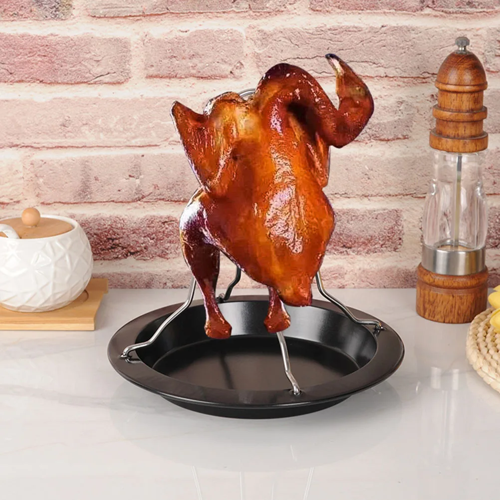 

Grilled Chicken Plate Turkey Stand Grilling Tool Roast Tray Pan Rack for Roaster