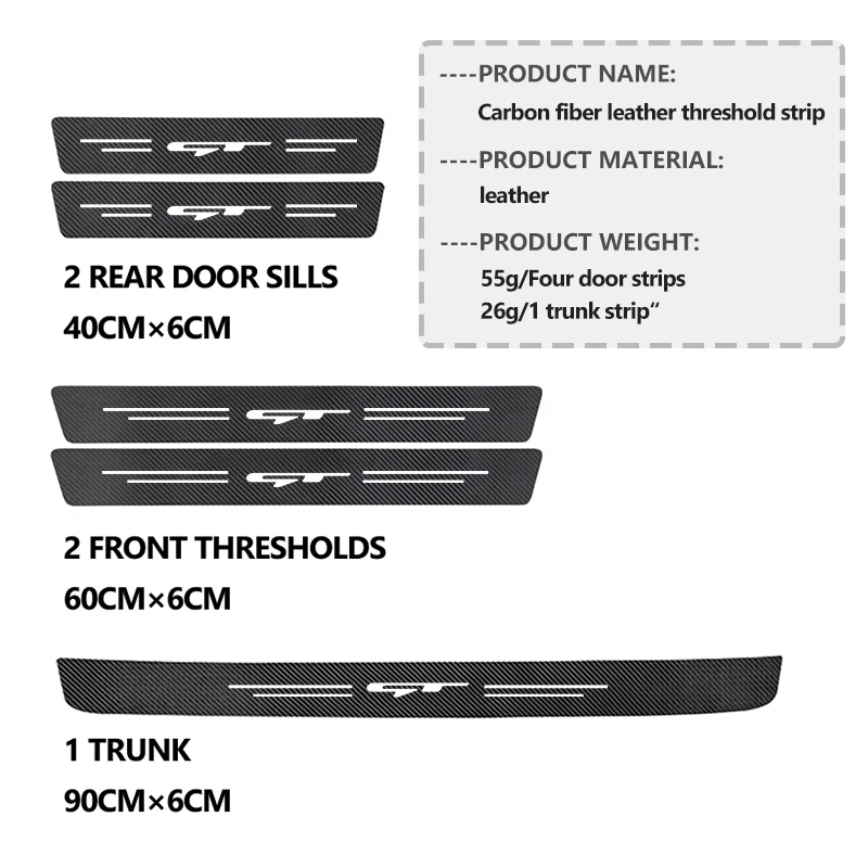 For KIA Car Interior Door Sill Strip Carbon Anti-Scratch Protector Sticker GT Sorento Stinger Soul Spectra Ceed Sportage Picanto - view 5
