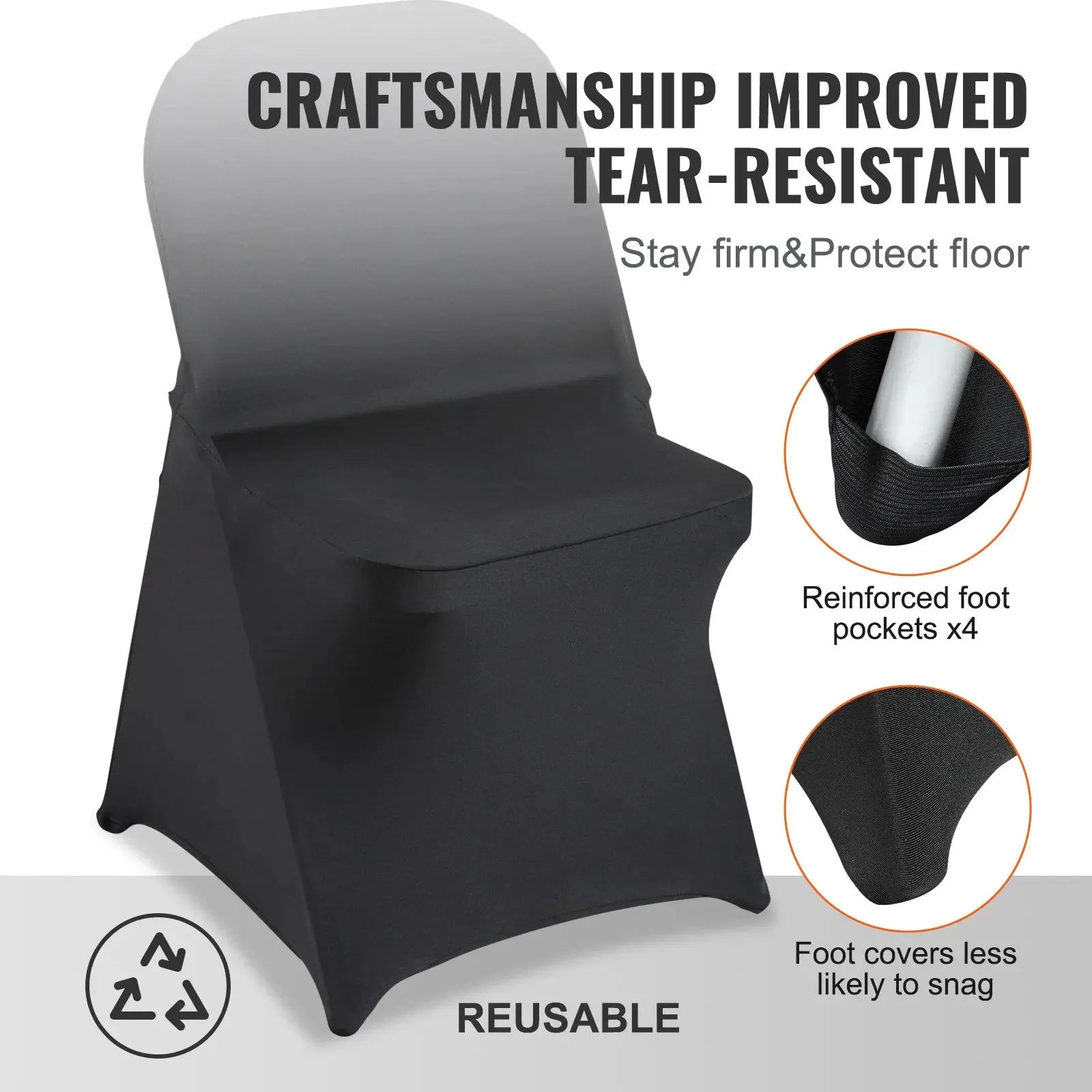 SIHAO 4–100Pcs Stretch Spandex Fitted Chair Covers — Washable, Removable Slipcovers for Weddings, Banquets, Parties, and Holiday Events
