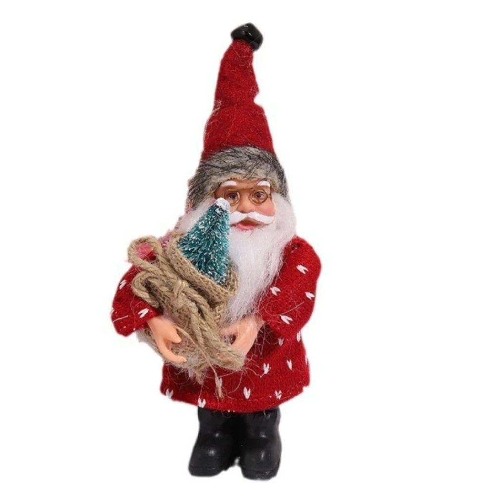 

19cm Christmas Standing Santa Claus Doll Santa Claus Shop Window Home Desktop Ornaments Navidad Xmas Christmas Decoration Gift