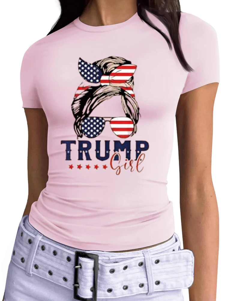 Trump Shooting Makes Me Stronger Shooting Damska koszulka z krótkim rękawem Damska koszulka plus size Tee Tops Odzież modowa