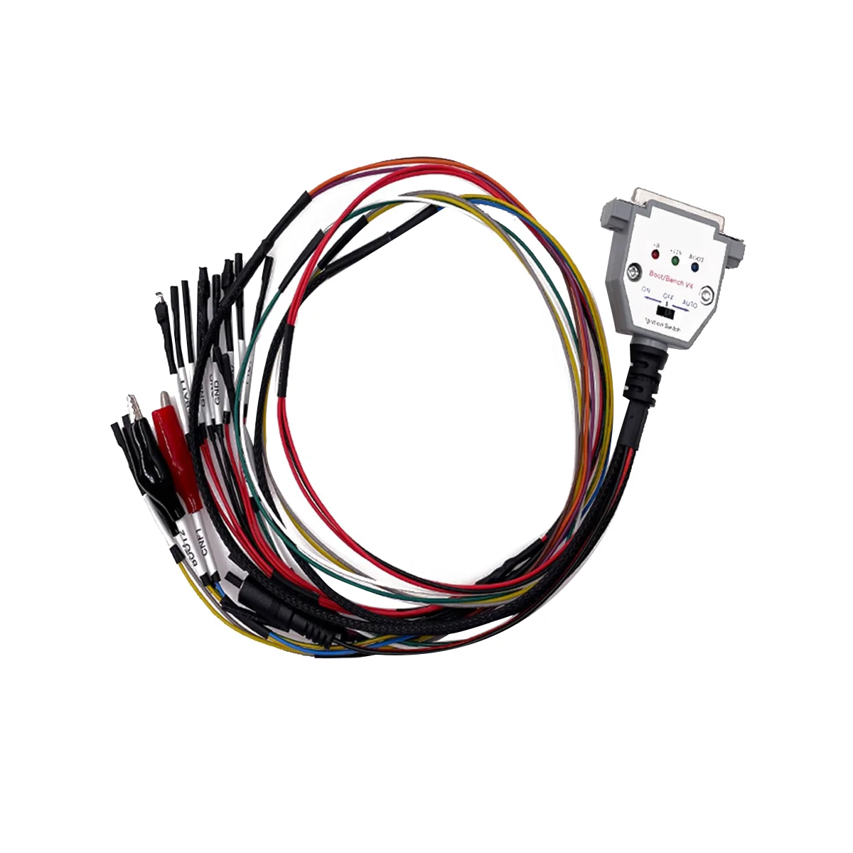 

3 LED LIGHTS with Switch Boot Bench Cable DB25 for SM2 PRO+ J2534 VCI Read Write ECU BATT VCC KLINE CAN-L