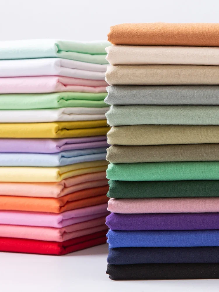 100% kain katun Poplin musim panas Per Meter untuk gaun celana kemeja lapisan pakaian boneka kain jahit tipis lembut bersirkulasi putih merah