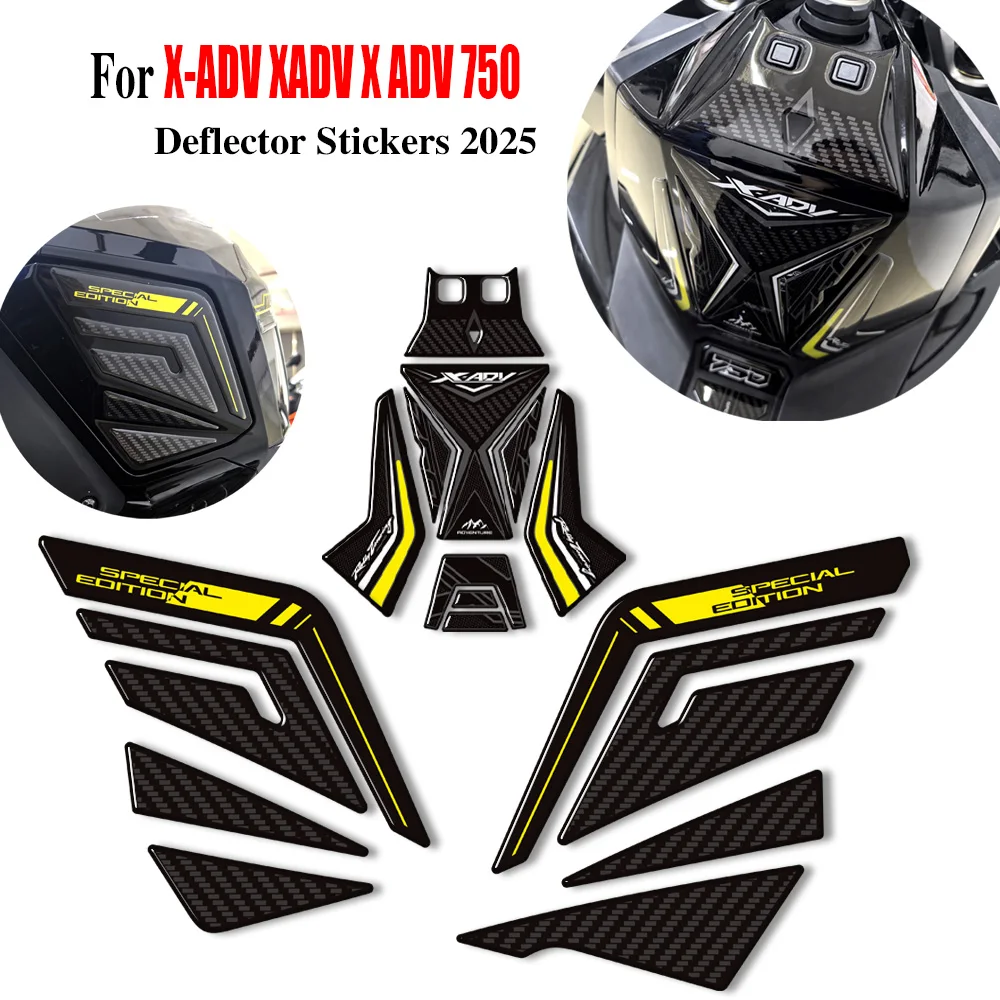 

NEW For Honda X-ADV X ADV 750 Adventure Tank Pad Cap Grips Gas Fuel Kit Knee Decals Protection Fairing Fender 3D Stickers