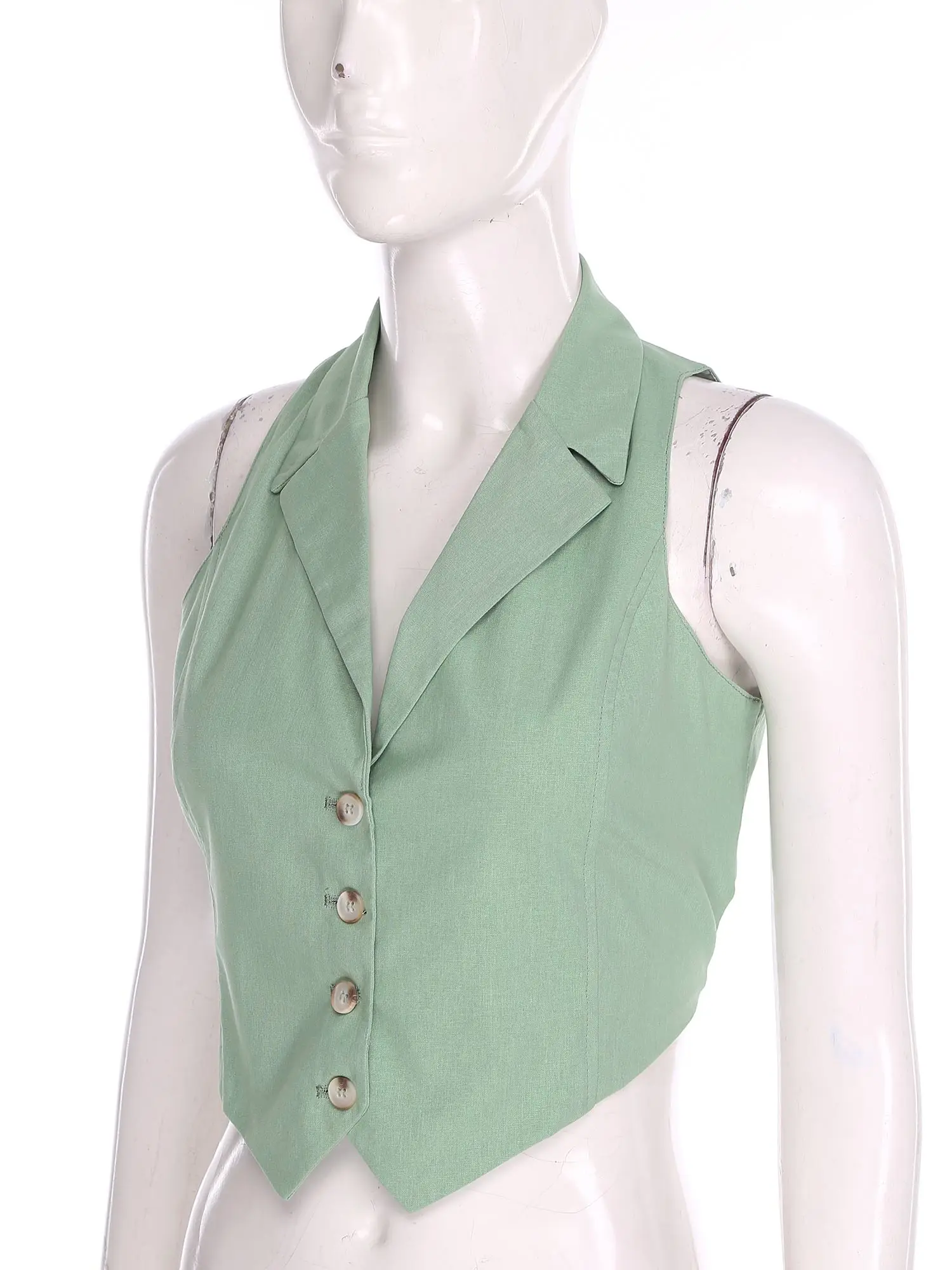 

Women's Leopard Print Vests Waistcoat Fashion Streetwear Tank Top Lapel V Neck Vest Office Lady Costume Button-down Tank Top