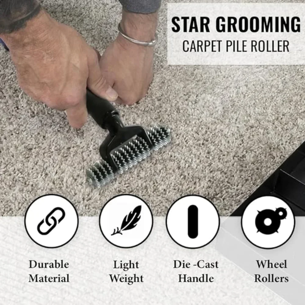 Imagem -02 - Rolo Cravado Costura para Tapete Punho Preto Pro Pile Wheel Grooming e Costura do Tapete