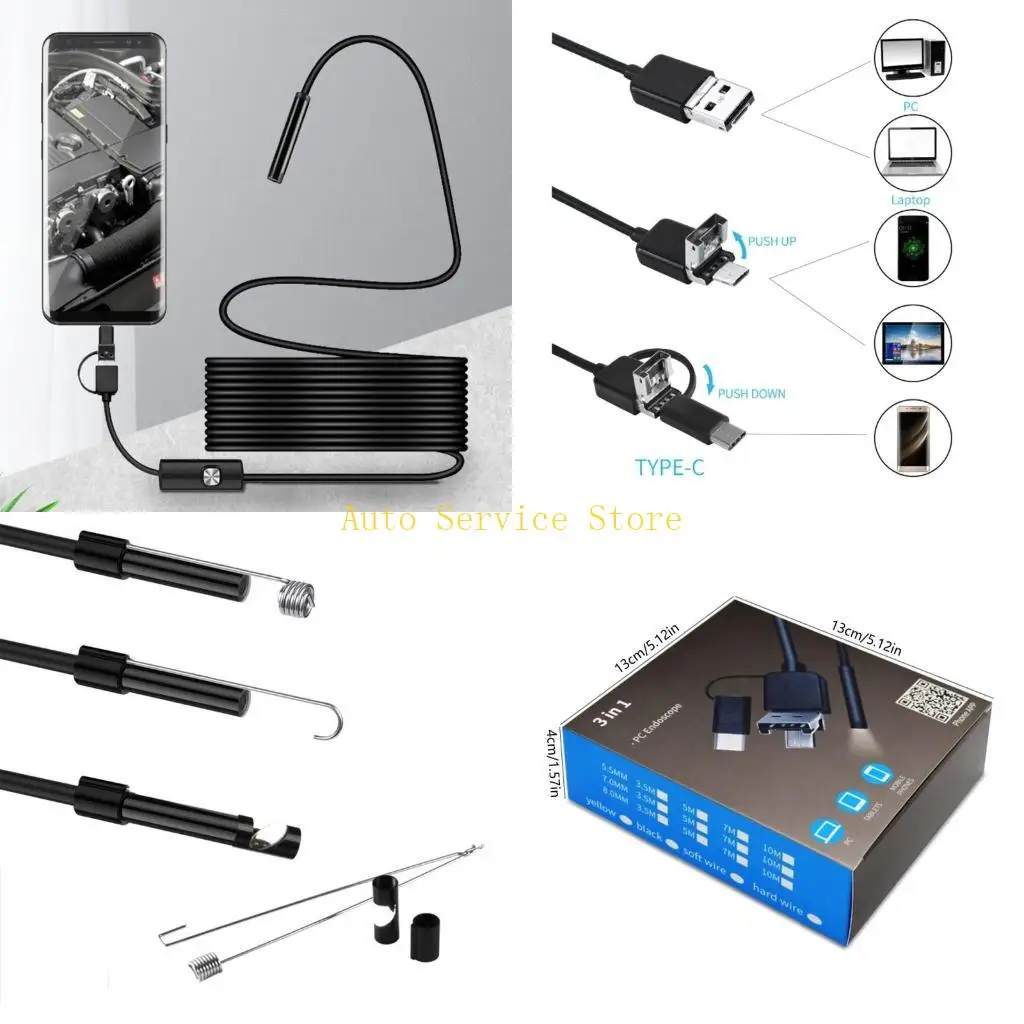 

462A Промышленный эндоскоп, камера проверки борископа, водонепроницаемая камера IP67, канализационная камера с 6 светодиодными