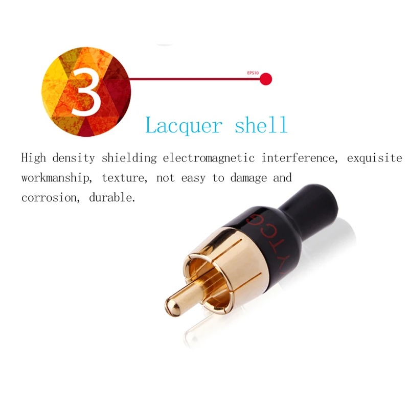 4PCS Copper RCA Plug Audio Cable Male Connector Adapter Connector Soldering Phono Male for 4mm Cable