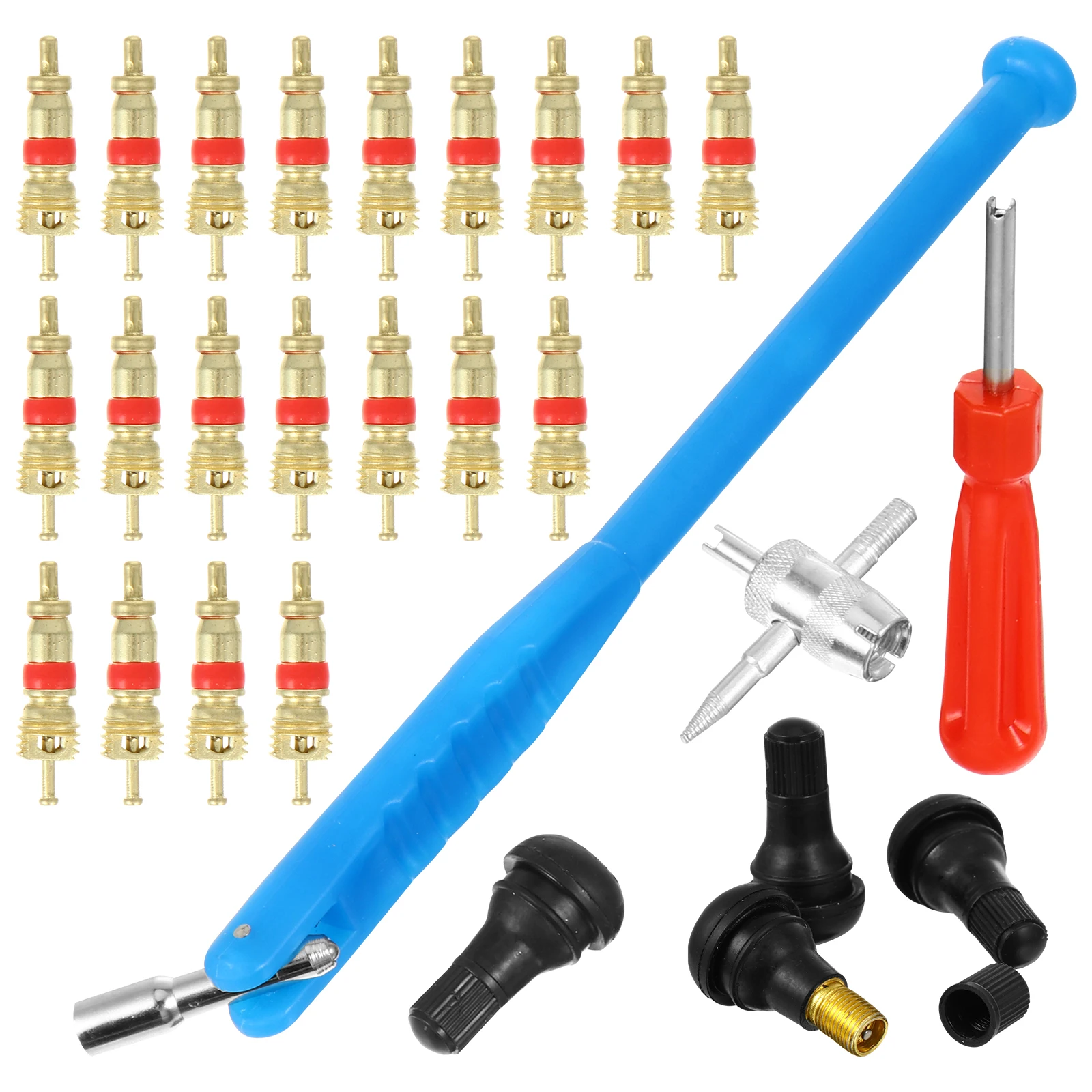 

43pcs Copper Tire Valve Stem Installer Remover Repair Tool Set High Quality Metal Efficient Valve Core Removal Re tapping