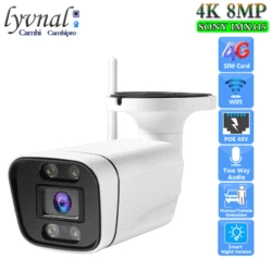 3G 4G SIM Card Sony imx415 4K Wifi Camera 8mp Two Way Audio Wireless Security IP Camera POE AI Smart Alarm Dual light source