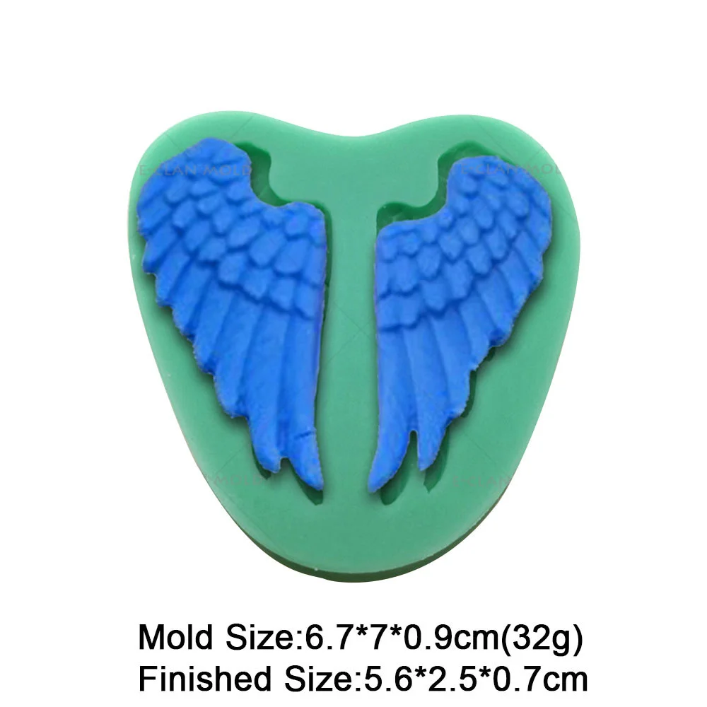 Engel Serie Fondant Silikonform Amor Flügel Modell Zucker Cupcake Schokolade Backen Kuchen Werkzeuge handgemachte Ton Harz machen Form – Detail 7