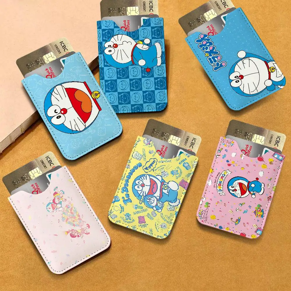 Funny D-Doraemon Cartoon PU Leather Slim Credit Card ID Card Organizer Portable Business Card Case for Daily Outdoor Carry