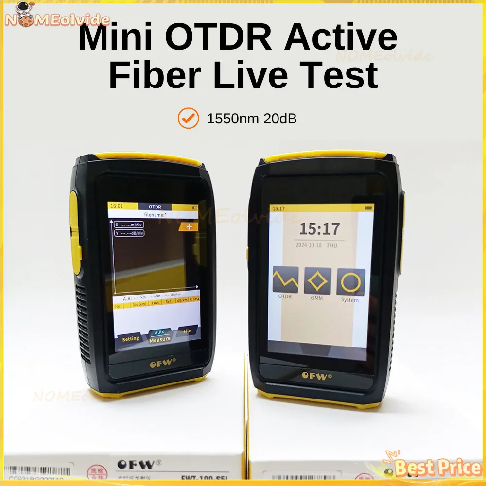 OTDR Optic Otdr Optical Reflector Active Live Tester 1550Nm 20Db 80Km SC Connector Fiber Reflectometer Touch Screen