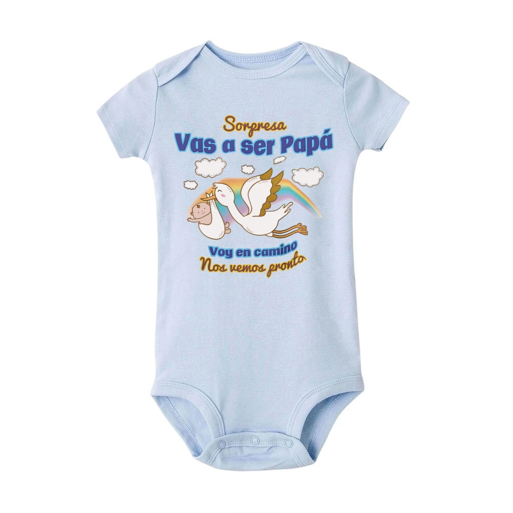 Surprise You\'re Going To Be Dad I\'m on My Way See You Soon Newborn Bodysuit Pregnancy Announcement Clothes Baby Romper Outfits