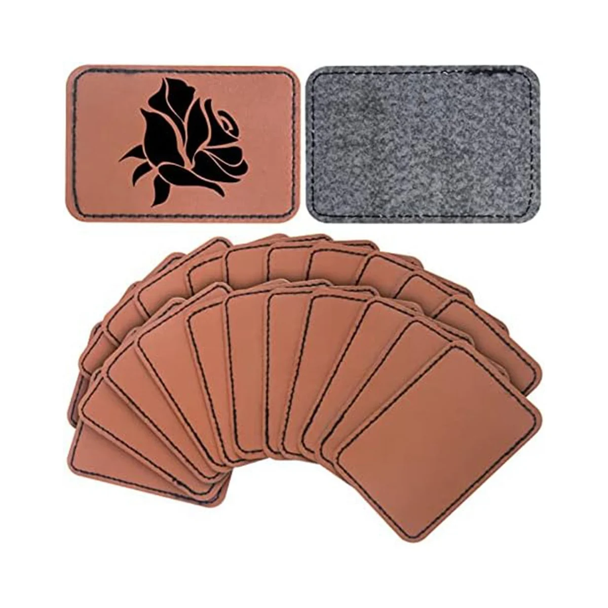 Imagem -05 - Blanks de Gravação a Laser para Chapéu Patch de Couro em Branco Resistente ao Desgaste Não é Fácil de Desvanecer90 Pcs