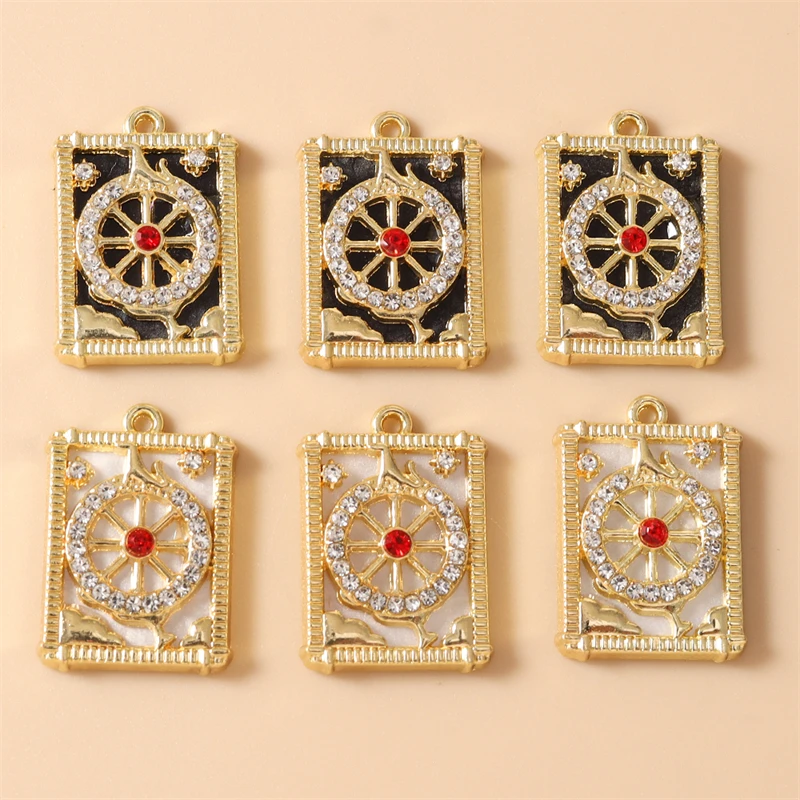 5 Stück Niedliche Emaille-Anhänger mit Tarotkarten-, Schlangen- und Sonnenauge-Motiven für Schmuckherstellung, Halsketten, Ohrringe, Armbänder, DIY-Bastelarbeiten, Geschenke – Detail 7