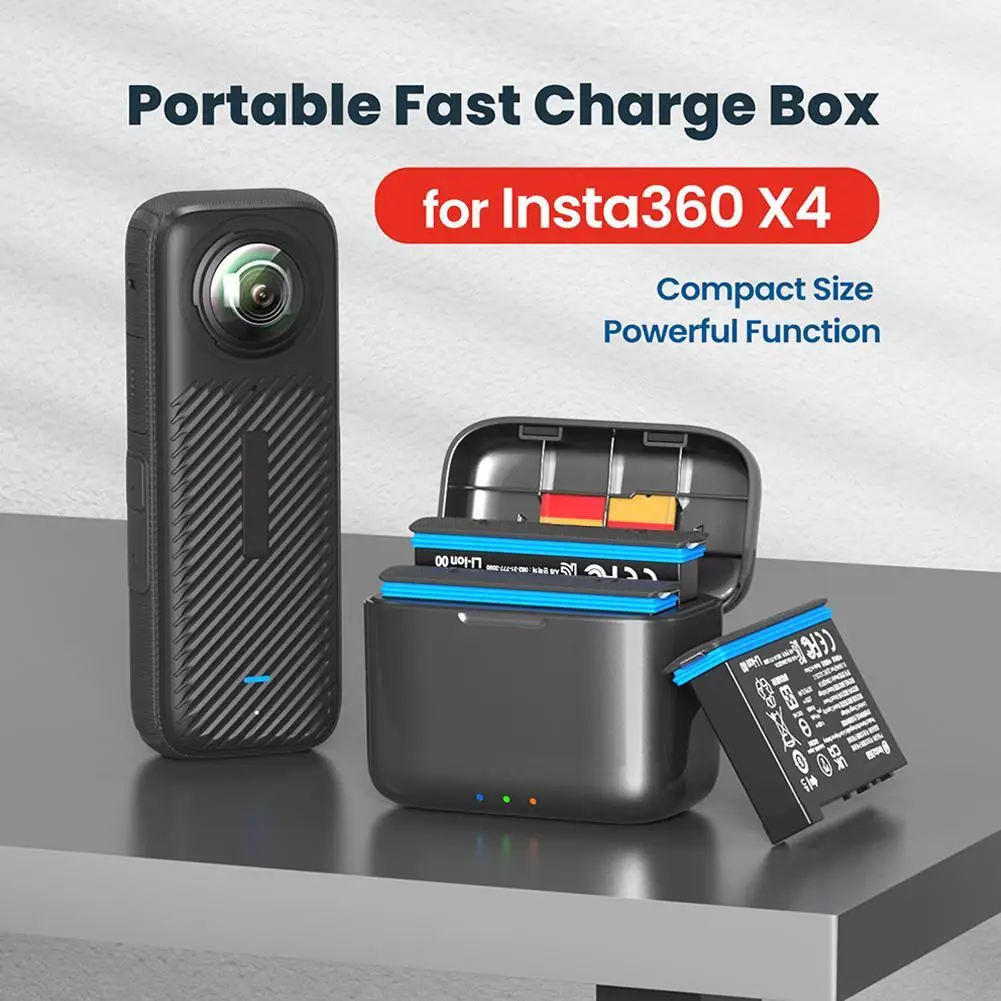 

Insta360 X4 Fast Charging Box and Original Battery For Insta 360 ONE X 4 Charger Hub Accessories