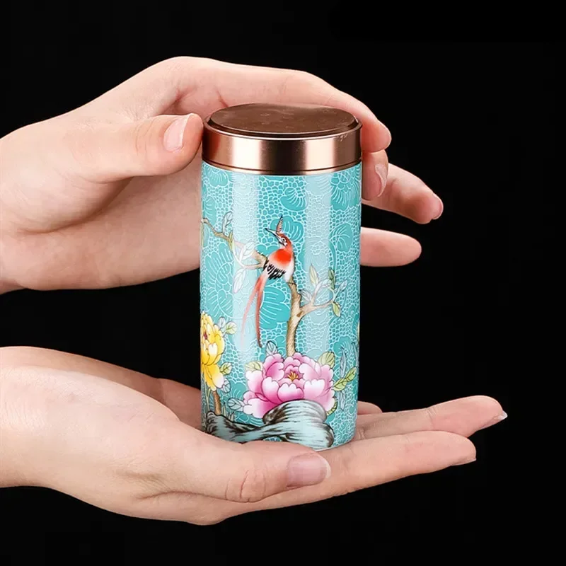 Mini Pottery Jar Airtight Pots Ointment Storage Box Ceramic Tea Organizer Storage Tanks Coffee Kitchen Storage Container