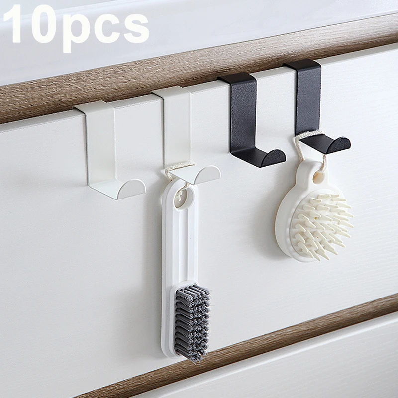 Z-Shaped Bathroom Cabinet Door Hook Stainless Steel Door Rear Hanger Keychain Coat Hook Home Kitchen Accessories Organizer Tool