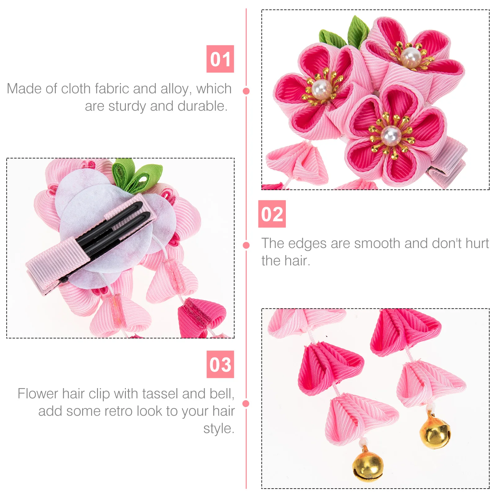 

Plum Flower Hair Clips Tassel Bell Alloy Hairpin Girls Hanfu Accessories Retro Style Safe Comfortable Non Damaging Hair Special