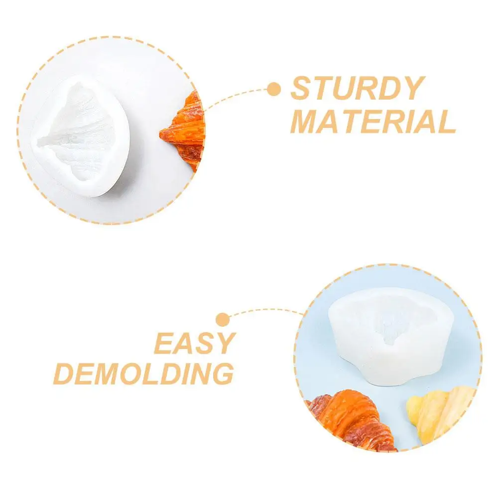 

2 Pcs Croissant Mold Butter Molds Silicone Cookie Cupcake Irregular Shaped Resin White Pendant