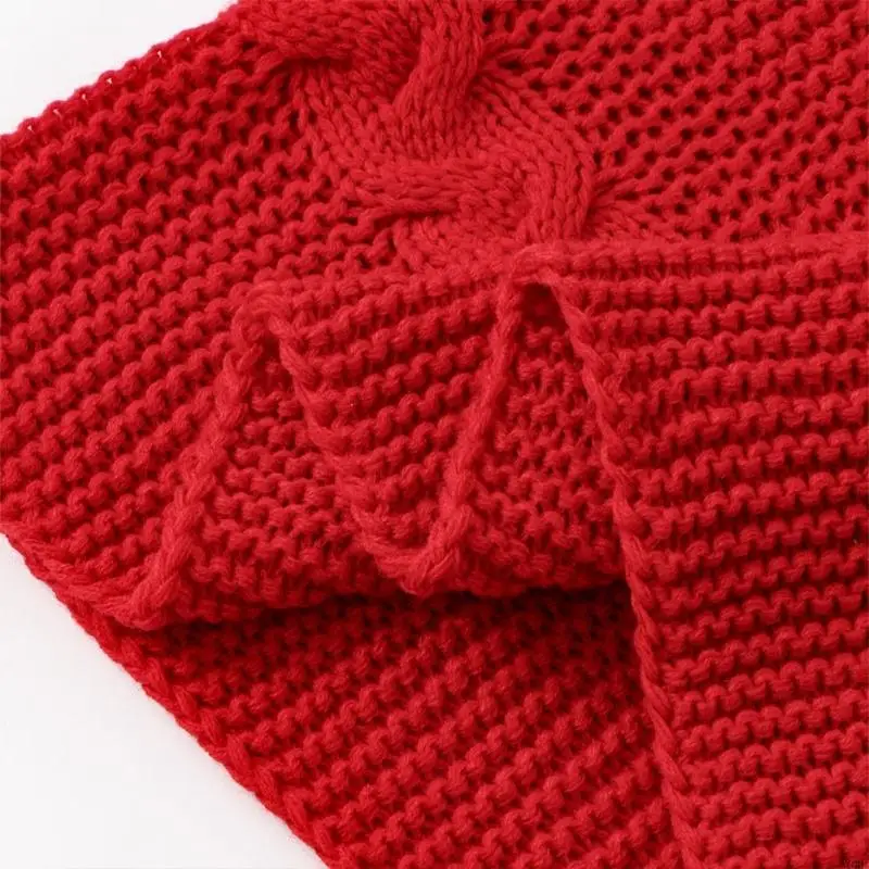 وشاح محبوك قبعة تدفئة للرقبة بلوفر متكامل تصميم شال من القماش الناعم للنشاط الخارجي سهل العناية بالغسيل Y08E