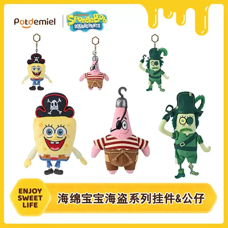 

Potdemiel Authentic Spongebob Squarepants Pirate Series Plush Keychain Patrick Star Stuffed Toy Bag Pendant For Kids Anime Fans