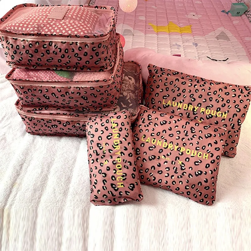 Juego de organizador de viaje de 6 uds., bolsa de almacenamiento para maletas, ropa portátil, ropa interior, zapatos, cubos para viajes, bolsas de maquillaje, organizadores de equipaje