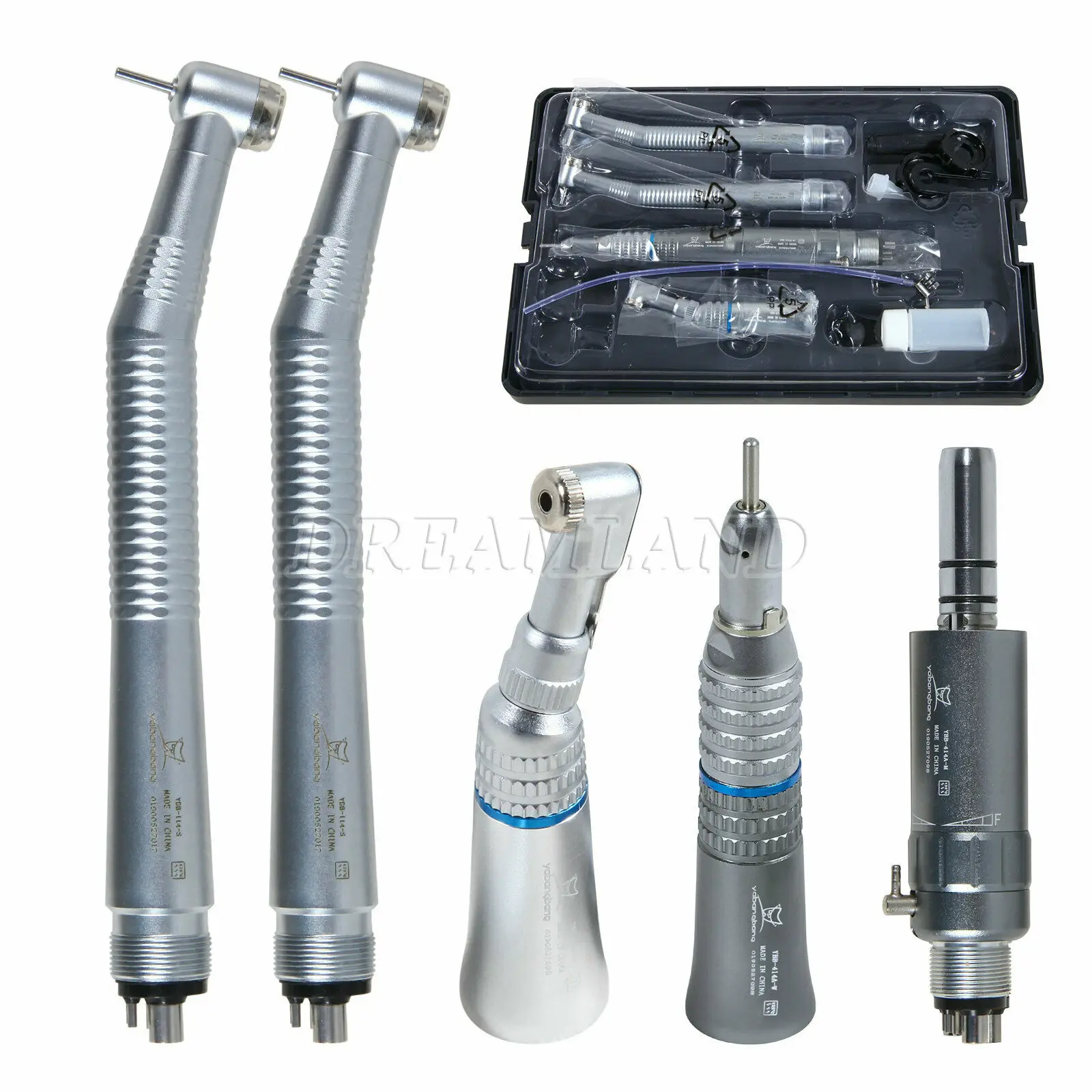 

NSK Pana Max Style Dental High&Low Speed Straight Contra Angle Straight Handpiece Air Motor 4Hole Push Button Kit