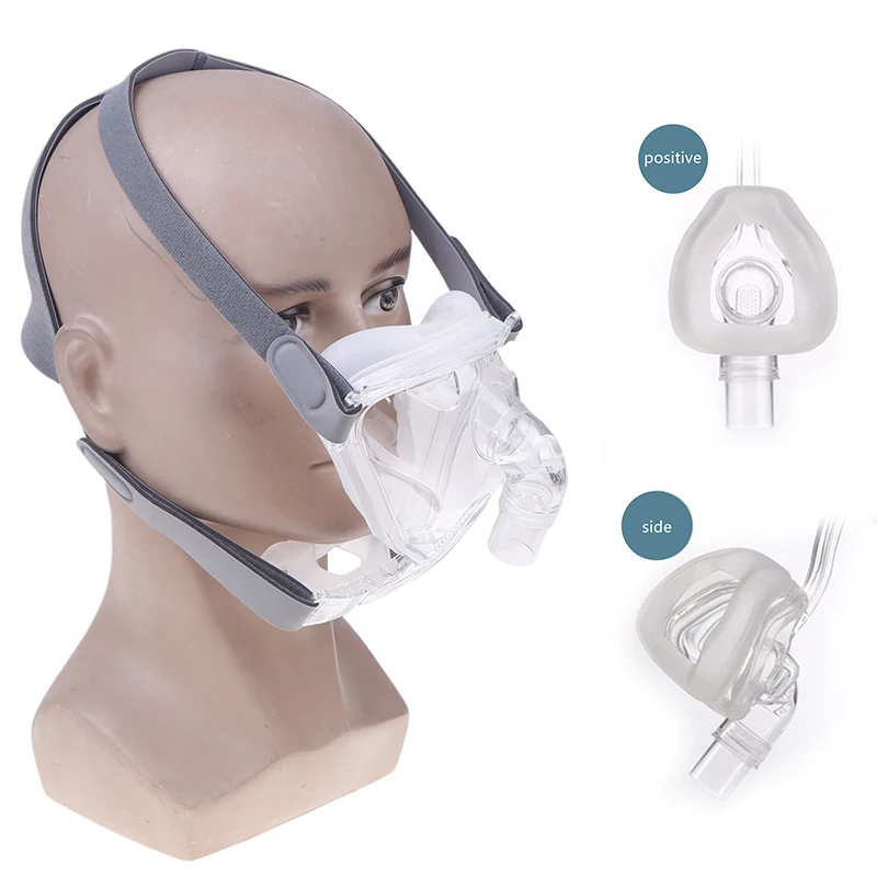 

Полнолицевая маска для машины храпа и терапии сна, соединительный шланг для лица с регулируемыми зажимами для головных уборов