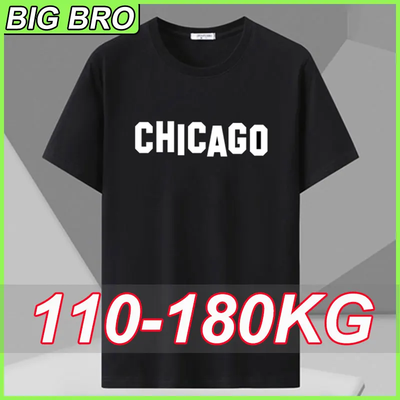 

7XL 6XL 5XL Plus Size Short-sleeved T-shirt for Men Summer Cotton Loose Round Neck Tees Youth Bottoming Shirt Male Top Clothing