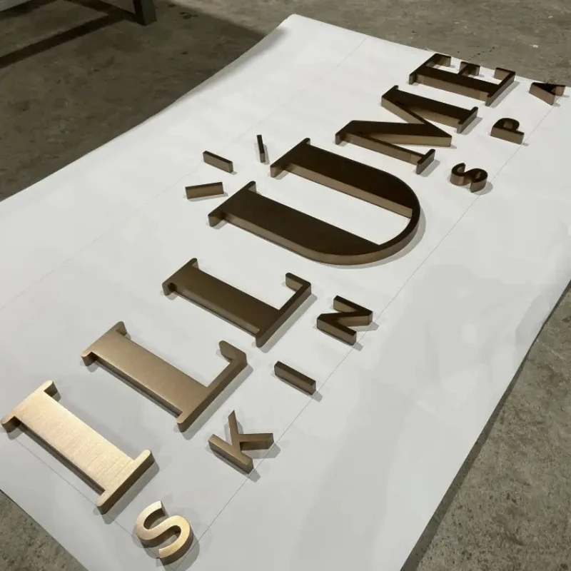 Customized 3D stainless steel gold letters, silver letters, personalized identification signs, factory direct sales