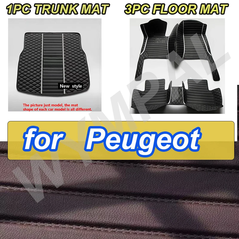 

Автомобильный коврик LUXURY на заказ для Peugeot 408 2014-2023 508 2019-2023 RCZ 2010-2019, аксессуары для интерьера, искусственная кожа