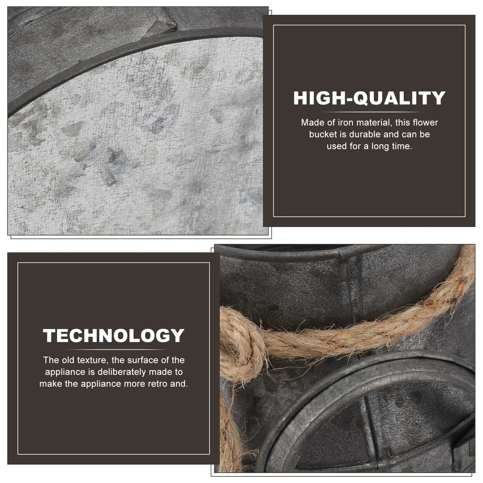 

1 pc Retro Iron Flower Bucket Vintage Metal Milk Can Planter For Home Office Garden Wedding Decor Dried Flowers Vase Decoration